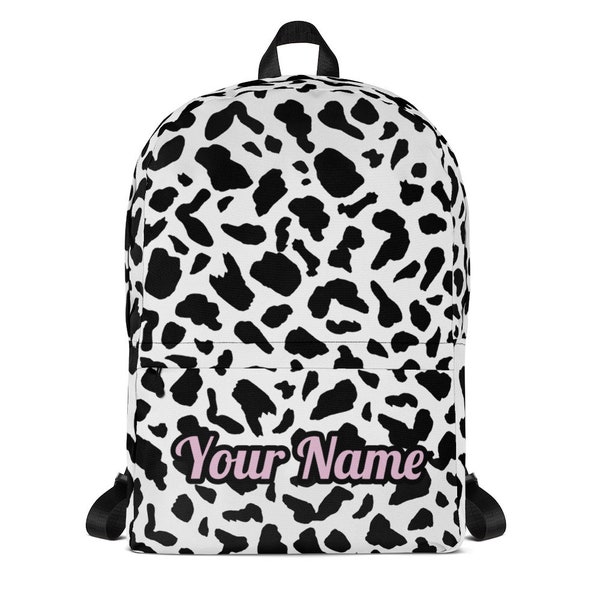 Cow Skin Backpack Customized Name