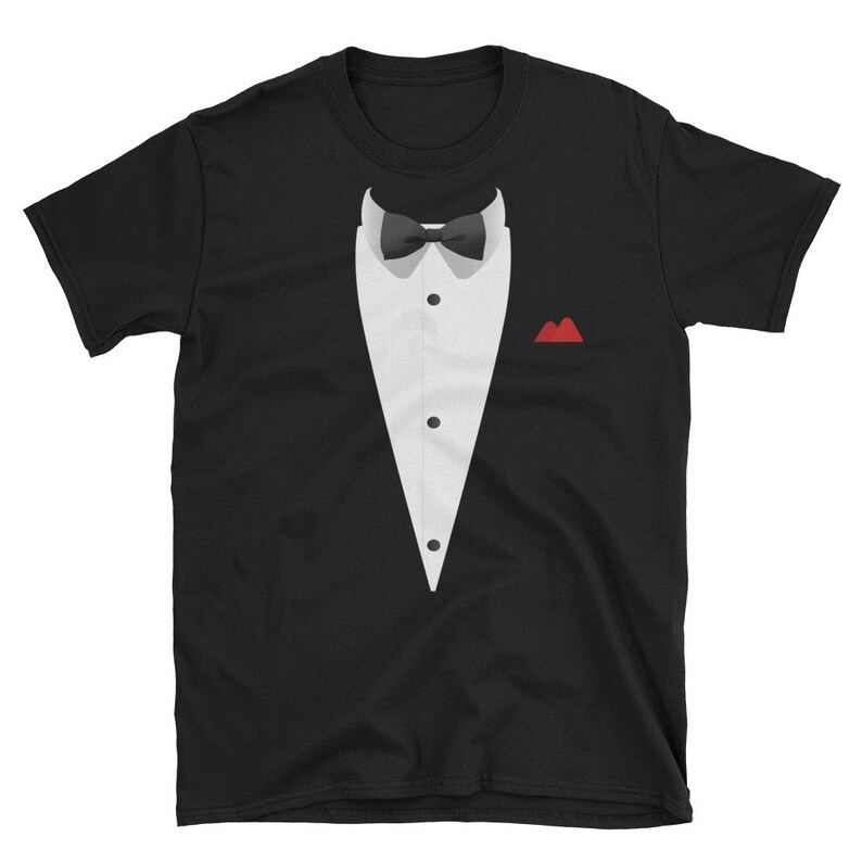 Tuxedo T Shirt With Bowtie for Weddings Kids Tuxedo Shirt Etsy