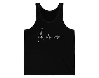 Acoustic Guitar Unisex Tank Top - Musician Tank Top - Guitarist Tank Top - Workout Tank - Classic Guitar - Sring Instrument - Band Music Top