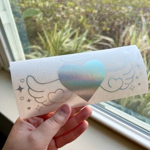 Kawaii Angel Wings Heart Vinyl Decal Bumper Sticker for Car Window