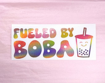 Fueled By Boba Vinyl Decal Bumper Sticker for Car Window