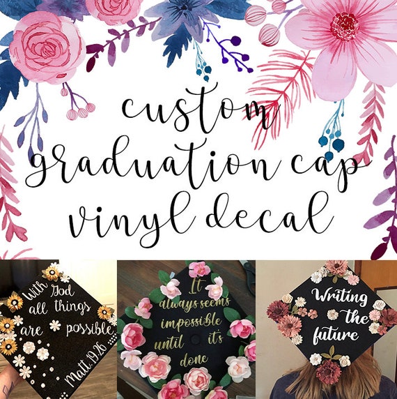 Custom Graduation Cap Adhesive Vinyl Decal Etsy