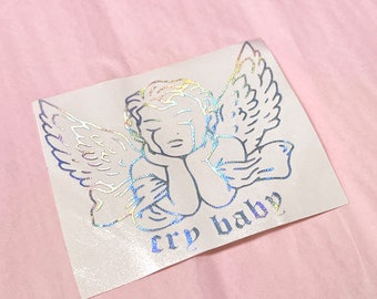Cry Baby Cherub Angel Vinyl Decal Bumper Sticker for Car Window