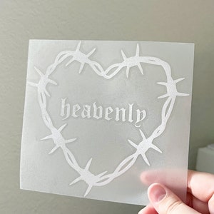 Heavenly Barbed Wire Heart Vinyl Decal Bumper Sticker for Car Window