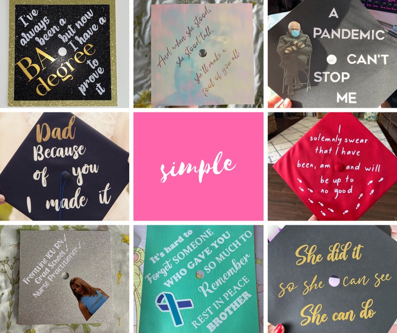 Custom Graduation Cap, Custom Graduation Cap Topper, Personalized Graduation Cap image 9