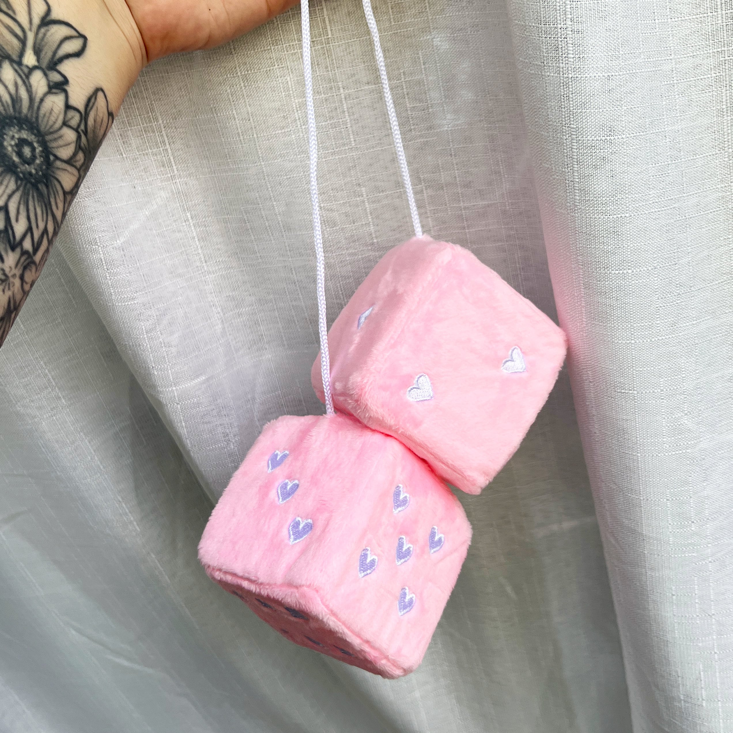 Pink Fuzzy Dice 