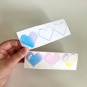 8 Bit Retro Pixel Hearts Vinyl Decal Bumper Sticker for Car Window Small or Large