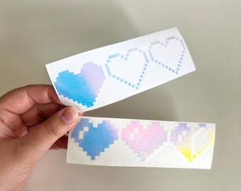 8 Bit Retro Pixel Hearts Vinyl Decal Bumper Sticker for Car Window Small or Large