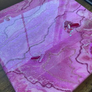 pink quartz resin painting