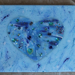 abstract heart rhinestone painting