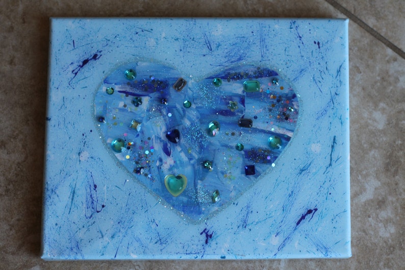 abstract heart rhinestone painting