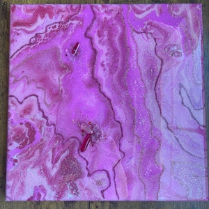 pink quartz resin painting