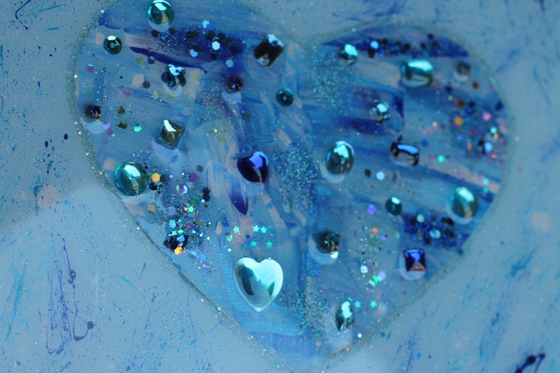 abstract heart rhinestone painting