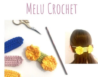 Melu Crochet NO BUTTON Ear Saver and Ear Saver/Face Mask Adaptor Patterns Printable PDF Downloads