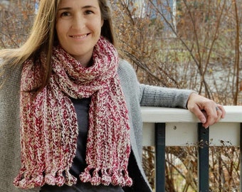 Bobble Pom Pom Ribbed Scarf Pattern by Melu Crochet US & UK  Ladies/womens/woman/adult/women/kids/girls