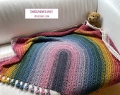 OmbRainbow Blanket pattern by Melu Crochet Baby Afghan comforter and throw for unisex boy girl or home