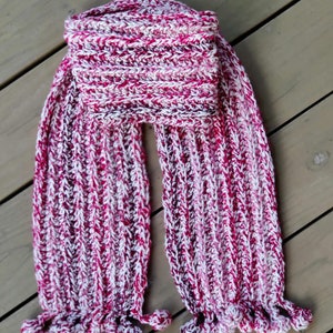 Bobble Pom Pom Ribbed Scarf Pattern by Melu Crochet US & UK Ladies/womens/woman/adult/women/kids/girls image 9