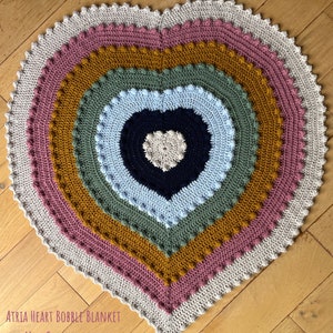 Atria Heart Bobble Blanket pattern by Melu Crochet Baby Afghan comforter and throw for unisex/boy/girl or home image 4