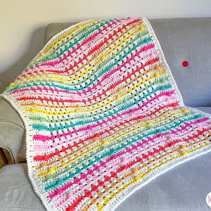 Granny Zigzag Blanket pattern by Melu Crochet Baby Afghan comforter or throw for unisex/boy/girl or home image 9