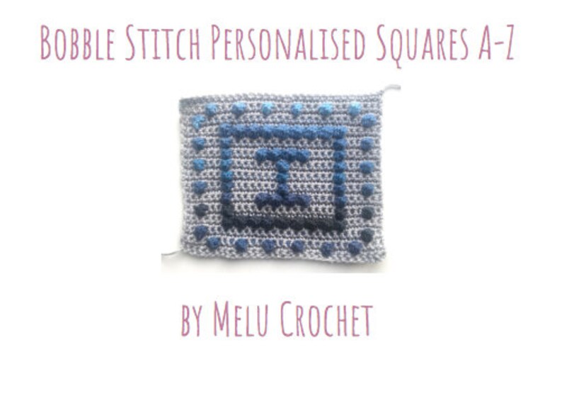 A-Z Bobble Stitch Personalised Squares by Melu Crochet Create your own alphabet bobble stitch squares image 4