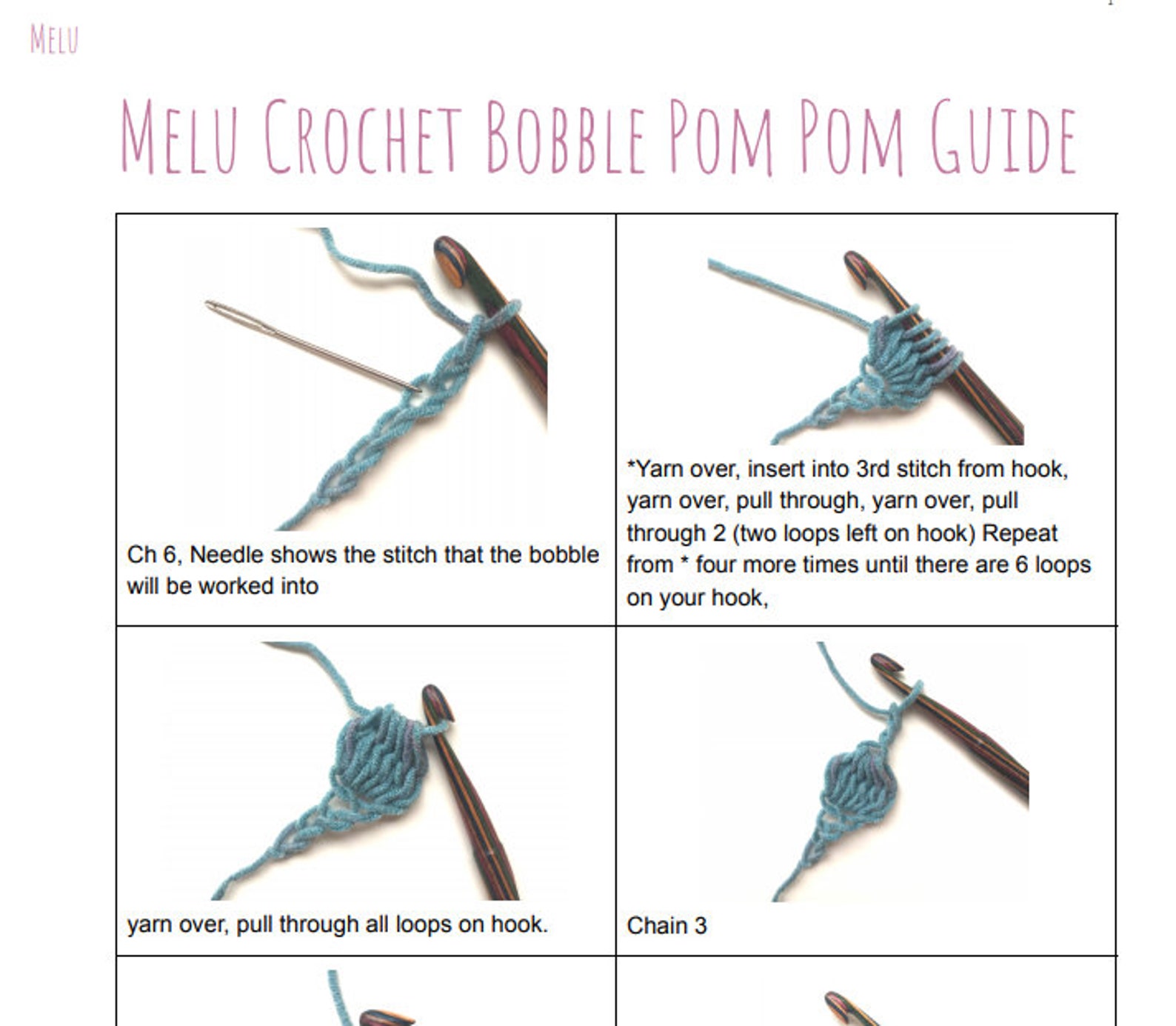 Adult Size LARGE Melu Crochet Summer Bobble Pom Pom Poncho Pattern ...