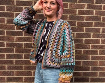 Granny Flexi Hexi Longline Cardi Pattern by Melu Crochet Inclusive
