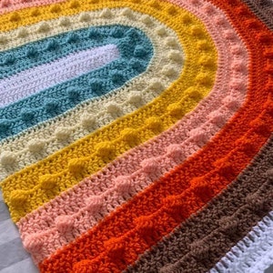 Over the Rainbobble Blanket pattern by Melu Crochet Baby Afghan comforter and throw for unisex/boy/girl or home image 8