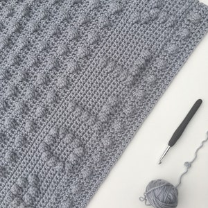 Customisable baby blanket Create your own bobble stitch Chart Baby Name Polka Dot / Customize Modern pattern Melu Crochet boy/girl crib image 5