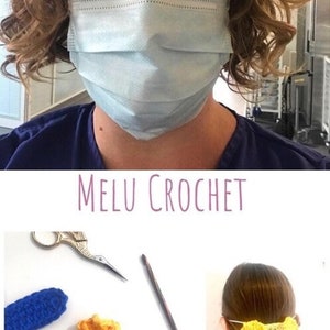 Melu Crochet NO BUTTON Ear Saver and Ear Saver/Face Mask image 10