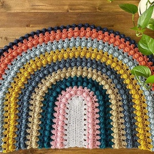 Granny Bobblina Rainbow Blanket pattern by Melu Crochet Baby Afghan comforter and throw for unisex/boy/girl or home image 8