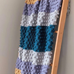 Easy and Quick Modern Bobble Blanket pattern by Melu Crochet Baby Afghan comforter and throw US and UK terminology for unisex/boy/girl/home image 9