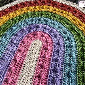 Wzór na kocyk Rainbobble firmy Melu Crochet Baby, kołdra i pled afgański dla dzieci unisex/chłopca/dziewczynki lub do domu