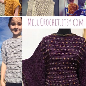 US ADULT Size Modern Bobble Poncho pattern by Melu Crochet sizes S,M,L US Terminology Ladies/womens/woman/adult/women image 6