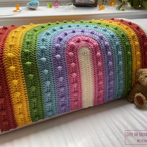 Over the Rainbobble Blanket pattern by Melu Crochet Baby Afghan comforter and throw for unisex/boy/girl or home image 2