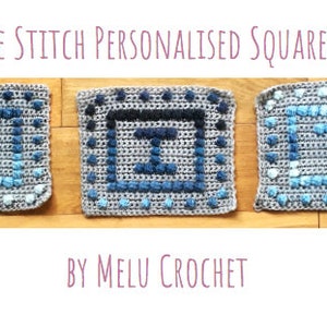 A-Z Bobble Stitch Personalised Squares by Melu Crochet Create your own alphabet bobble stitch squares image 3