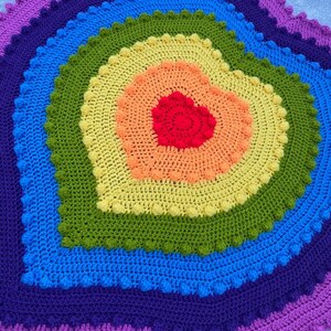 Atria Heart Bobble Blanket pattern by Melu Crochet Baby Afghan comforter and throw for unisex/boy/girl or home image 7