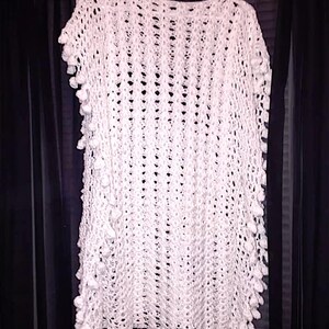 Adult Size SMALL Melu Crochet Summer Bobble Pom Pom Poncho Pattern ...