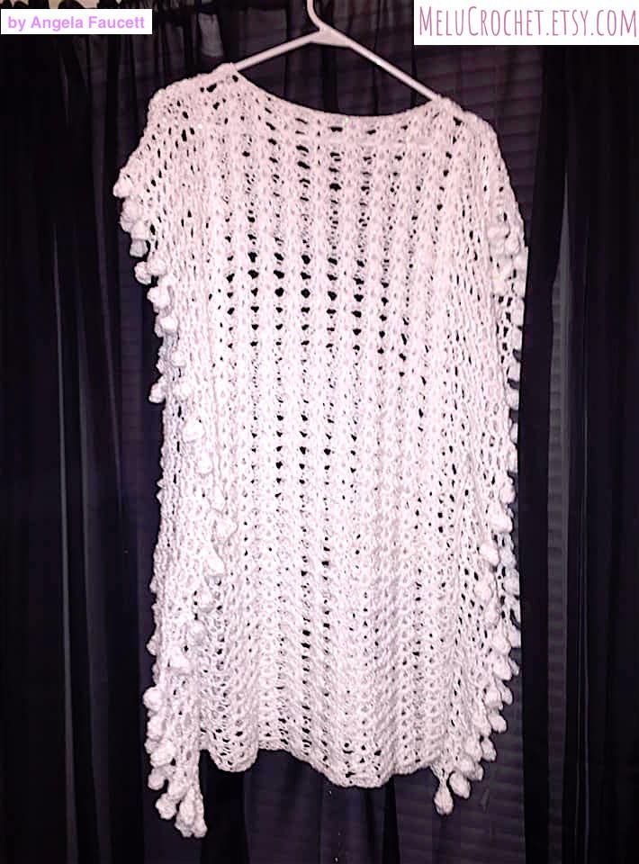 Adult Size SMALL Melu Crochet Summer Bobble Pom Pom Poncho Pattern ...