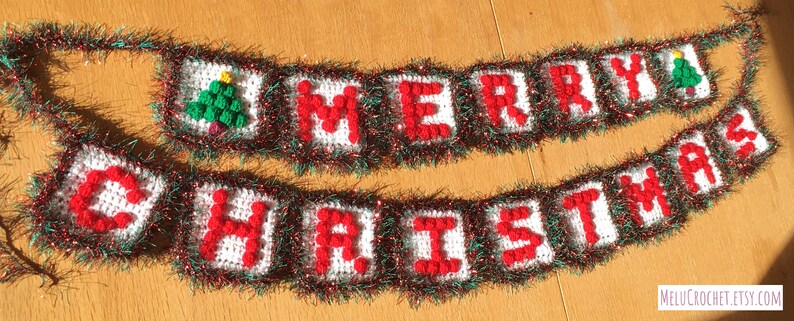 Merry Christmas Bunting decoration pattern by Melu Crochet image 9