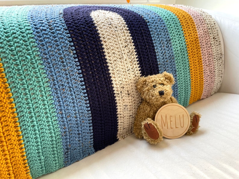 Plainbow Blanket pattern by Melu Crochet Baby Afghan comforter and throw for unisex/boy/girl or home image 8