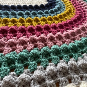 Granny Bobblina Rainbow Blanket pattern by Melu Crochet Baby Afghan comforter and throw for unisex/boy/girl or home image 4