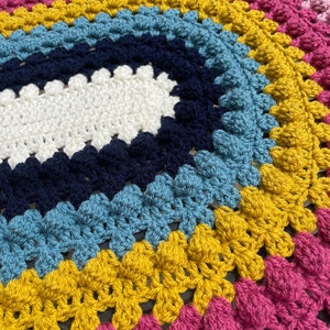Granny Bobblina Rainbow Blanket pattern by Melu Crochet Baby Afghan comforter and throw for unisex/boy/girl or home image 3