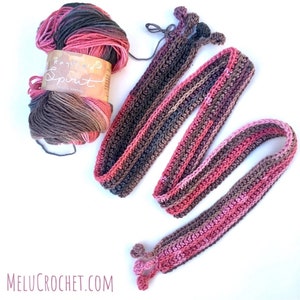 Bobble Pom Pom Ribbed Scarf Pattern by Melu Crochet US & UK Ladies/womens/woman/adult/women/kids/girls image 10