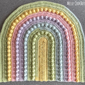 Motif de couverture arc-en-ciel Lollipop par Melu Crochet Baby Afghan doudou et jeté pour unisexe/garçon/fille ou maison image 3