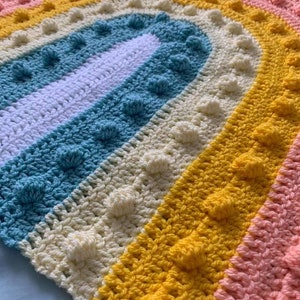 Over the Rainbobble Blanket pattern by Melu Crochet Baby Afghan comforter and throw for unisex/boy/girl or home image 7