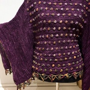 US ADULT Size Modern Bobble Poncho pattern by Melu Crochet sizes S,M,L US Terminology Ladies/womens/woman/adult/women image 2