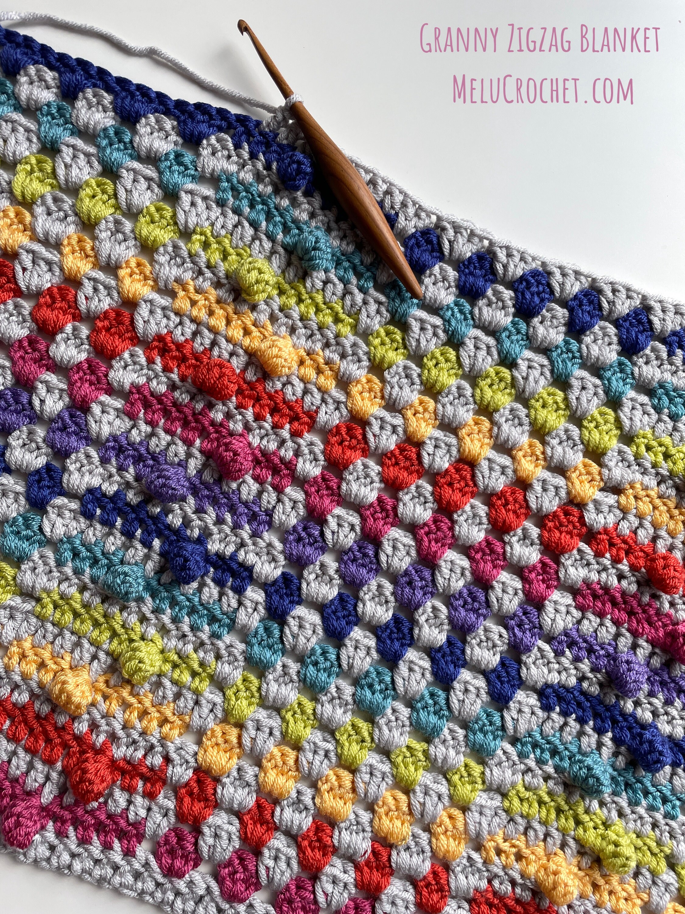 Granny Zigzag Blanket Pattern by Melu Crochet Baby Afghan Etsy UK