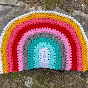 Granny Bobblina Rainbow Blanket pattern by Melu Crochet Baby Afghan comforter and throw for unisex/boy/girl or home image 7