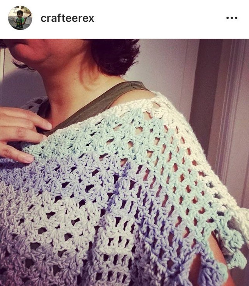 Adult Size MEDIUM Melu Crochet Summer Bobble Pom Pom Poncho Pattern ...