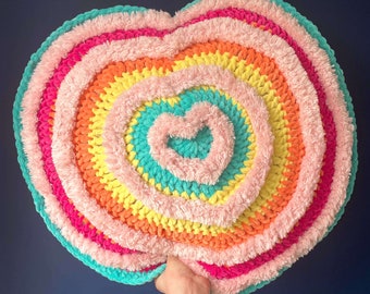 Heart Fluff Pillow pattern by Melu Crochet  unisex/boy/girl or home